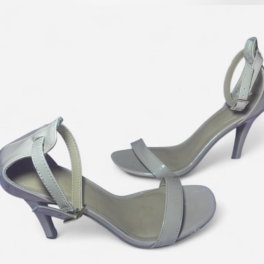 Tan Leather Open-toed Heels